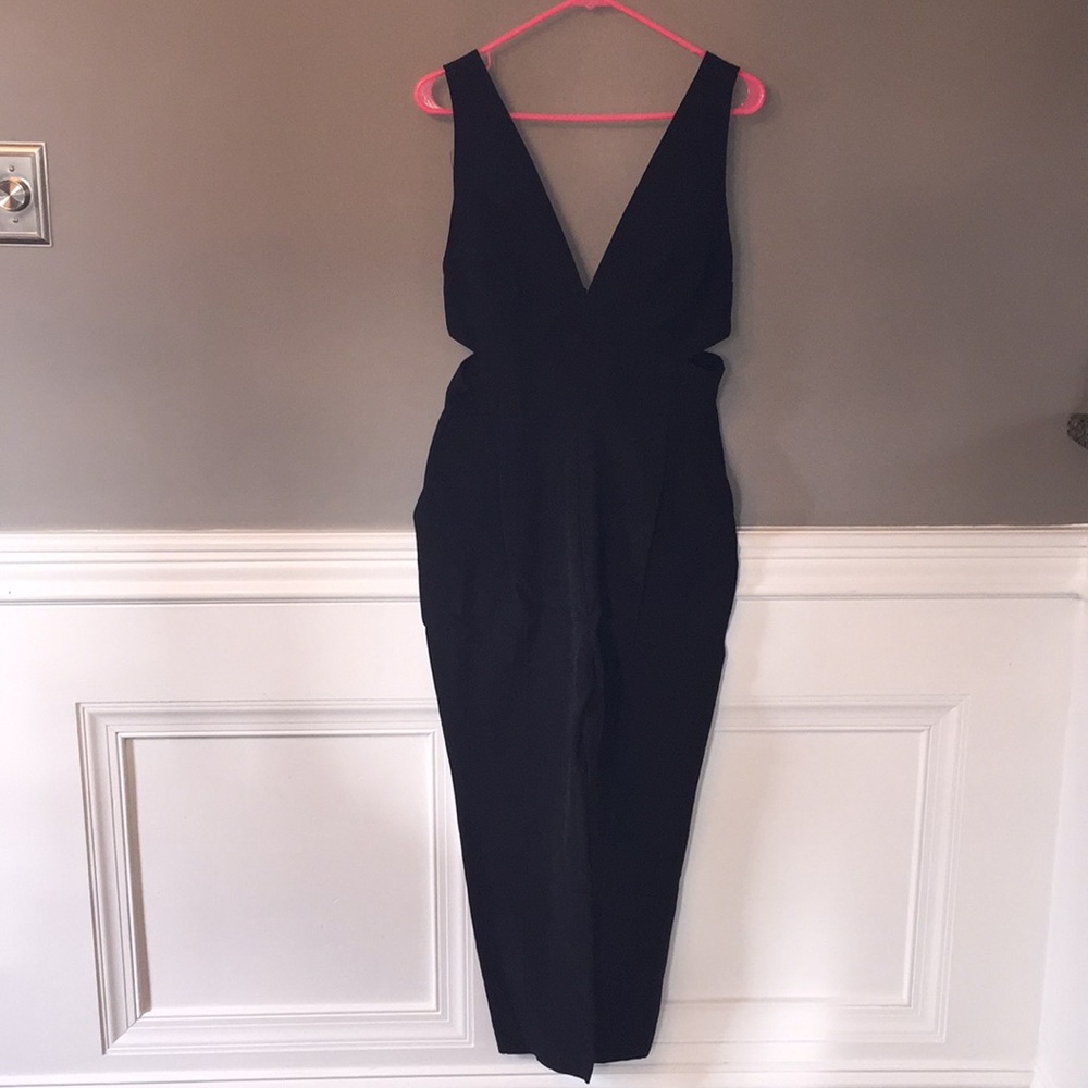 BOGO!!! Black plunge cut out jumpsuit